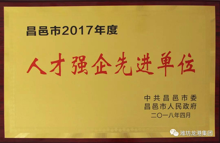 【頭條】昌邑市龍港無(wú)機(jī)硅有限公司入選市2017年度“人才強(qiáng)企先進(jìn)單位”